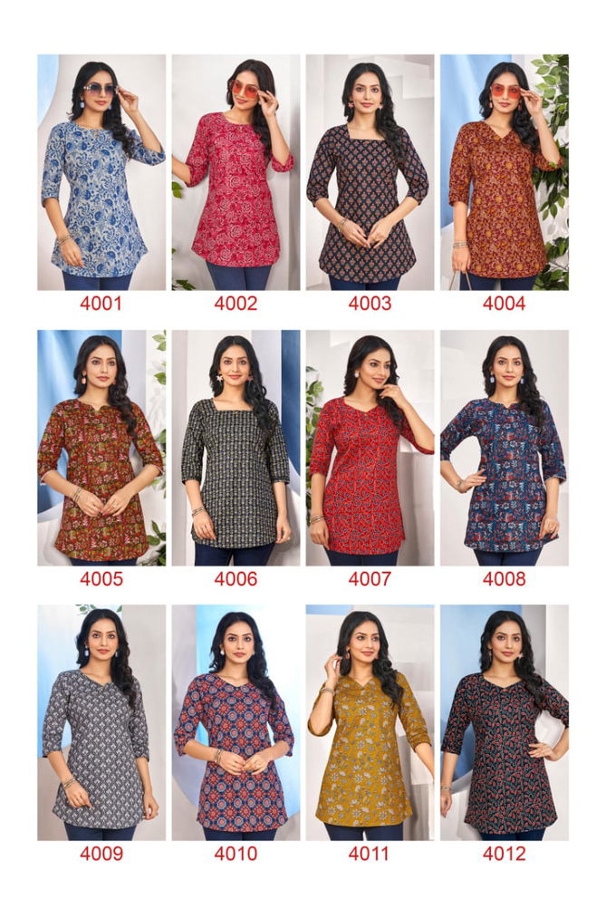 Zara Vol 4 By Laado Cotton Printed Ladies Top Wholesale Shop In Surat
